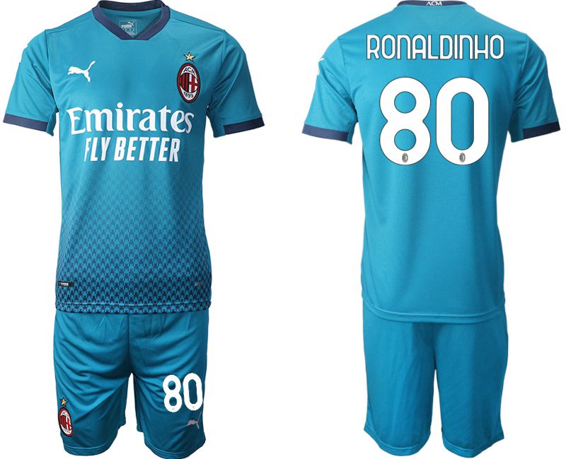 Men 2020-2021 club AC milan away #80 blue Soccer Jerseys->ac milan jersey->Soccer Club Jersey